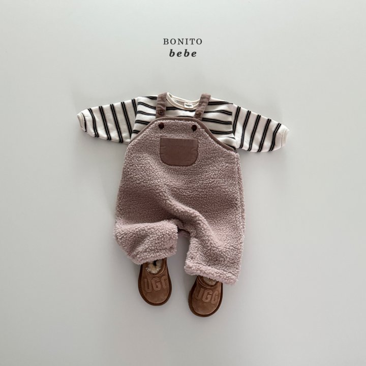 Bonito - Korean Baby Fashion - #onlinebabyshop - Bebe Fuzzy Overall Pants - 6
