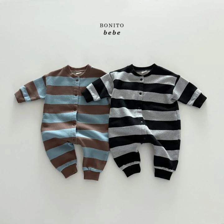 Bonito - Korean Baby Fashion - #onlinebabyshop - Bebe Big Stripe Suit