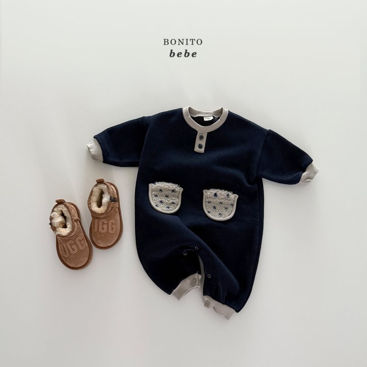 Bonito - Korean Baby Fashion - #smilingbaby - Bebe Fleece Pocket Suit - 3