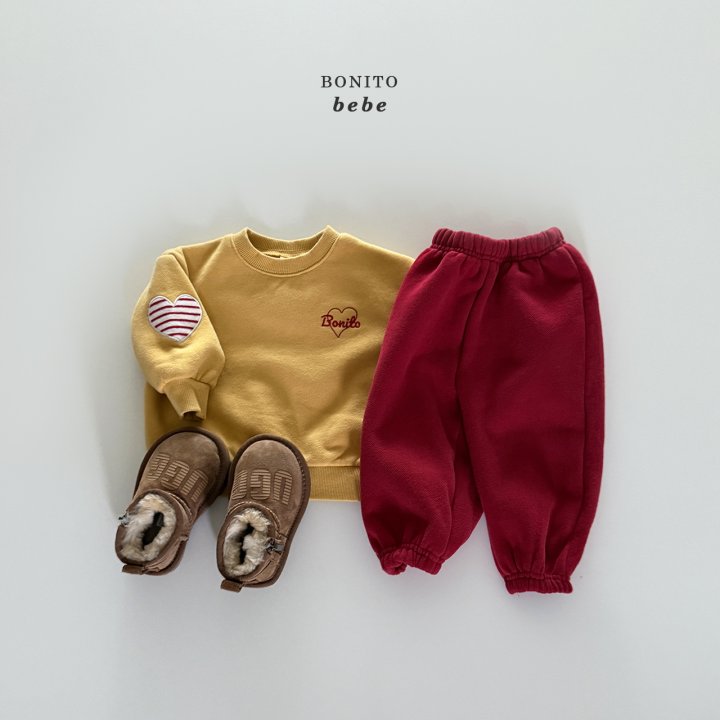 Bonito - Korean Baby Fashion - #smilingbaby - Bebe Heart Round Stitch Sweatshirt - 6