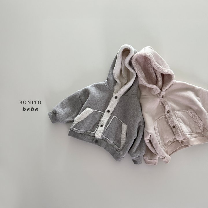 Bonito - Korean Baby Fashion - #smilingbaby - Bebe Boa Hood Cardigan - 2
