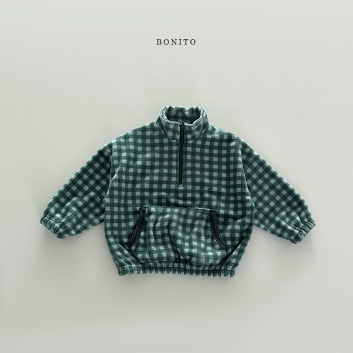 Bonito - Korean Children Fashion - #Kfashion4kids - Mini Check Half Zip-Up - 5