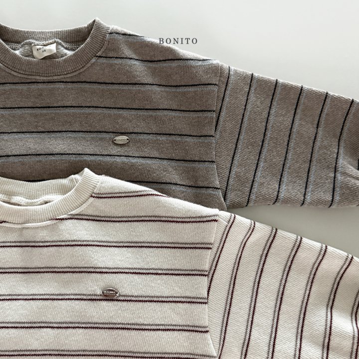 Bonito - Korean Children Fashion - #kidzfashiontrend - Papaya Stripe Knit Sweatshirt - 4