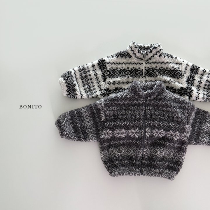 Bonito - Korean Children Fashion - #Kfashion4kids - Snowflake Fleece Zip-Up - 3