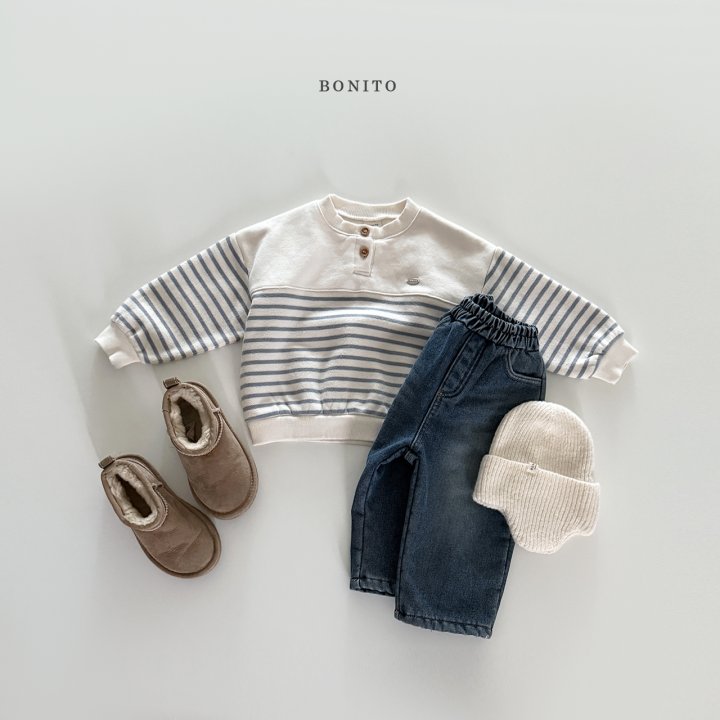 Bonito - Korean Children Fashion - #Kfashion4kids - Stripe Placket Sweatshirt - 7