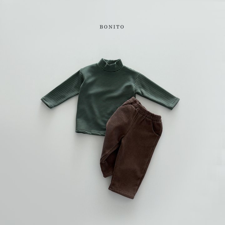Bonito - Korean Children Fashion - #childofig - Stripe Fleece Turtleneck Tee - 9
