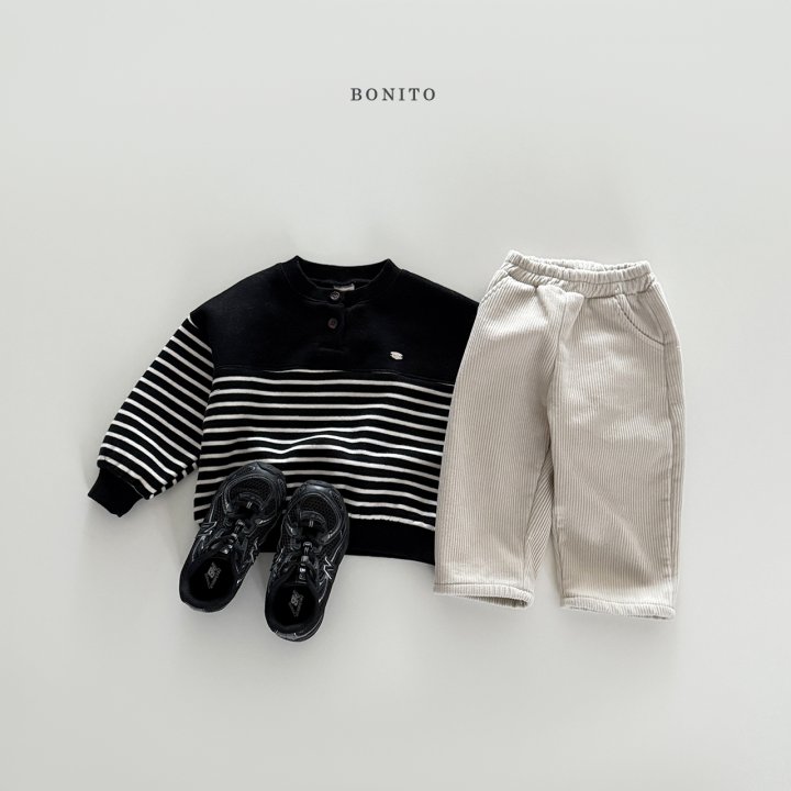 Bonito - Korean Children Fashion - #childofig - Stripe Placket Sweatshirt - 12
