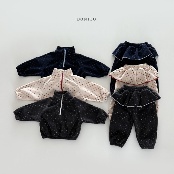 Bonito - Korean Children Fashion - #childrensboutique - Polka Lovely Jogger Set (Kids) - 12