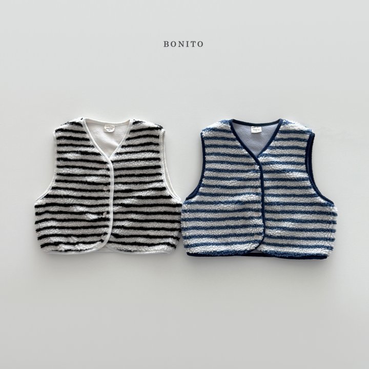 Bonito - Korean Children Fashion - #childrensboutique - Fleece Stripe Vest