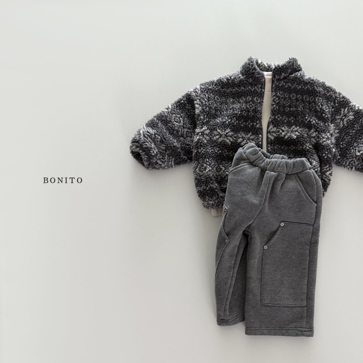 Bonito - Korean Children Fashion - #childrensboutique - Snowflake Fleece Zip-Up - 12