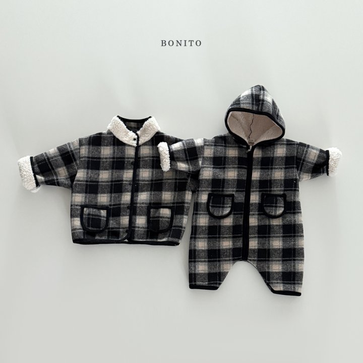 Bonito - Korean Children Fashion - #designkidswear - Check Collar Fleece Jacket (Junior) - 7