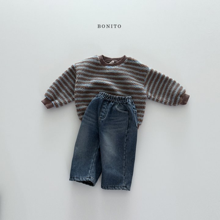 Bonito - Korean Children Fashion - #designkidswear - Irregular Stripe Fleece Sweatshirt - 11