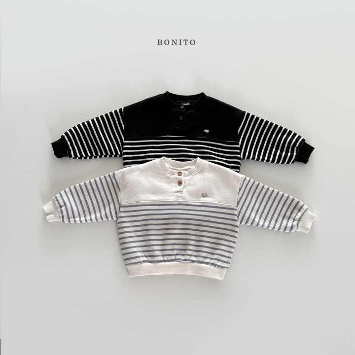 Bonito - Korean Children Fashion - #designkidswear - Stripe Placket Sweatshirt