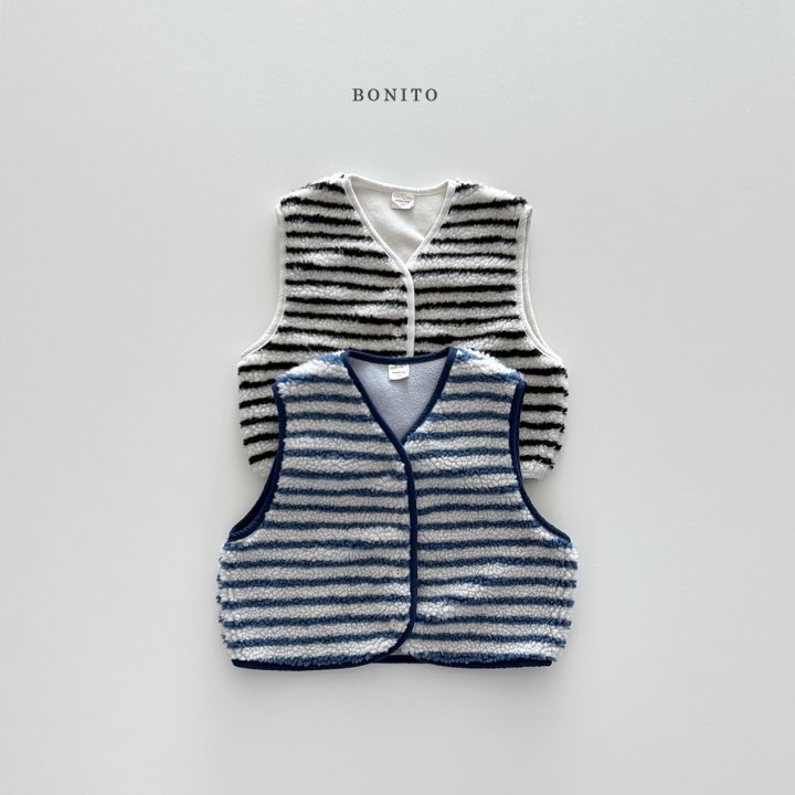 Bonito - Korean Children Fashion - #discoveringself - Fleece Stripe Vest - 3