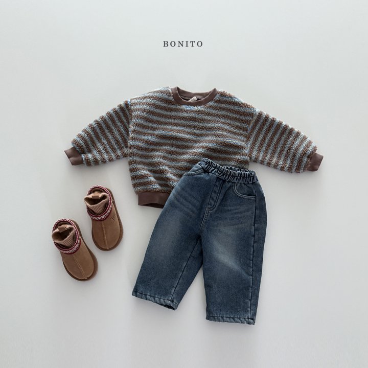 Bonito - Korean Children Fashion - #discoveringself - Irregular Stripe Fleece Sweatshirt - 12