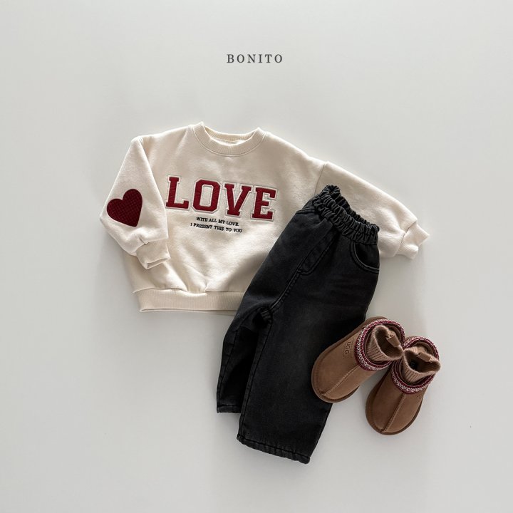 Bonito - Korean Children Fashion - #fashionkids - Love Heart Sweatshirt - 8