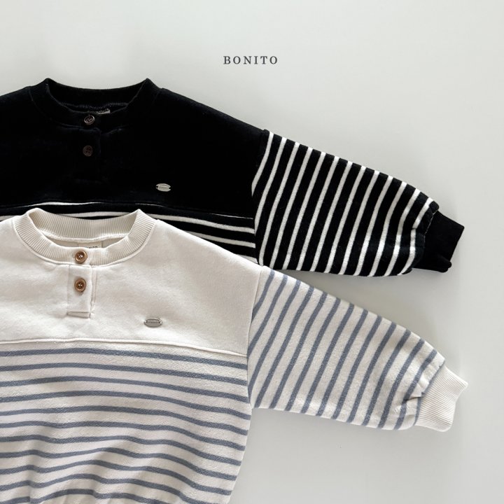 Bonito - Korean Children Fashion - #fashionkids - Stripe Placket Sweatshirt - 3