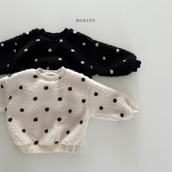 Bonito - Korean Children Fashion - #kidsshorts - Dot Fleece Sweatshirt - 3