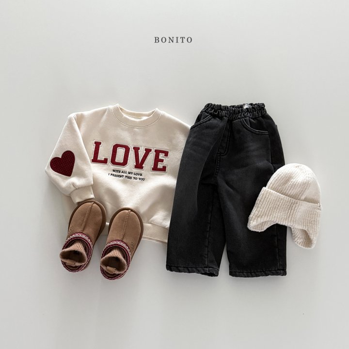 Bonito - Korean Children Fashion - #kidsshorts - Love Heart Sweatshirt - 9