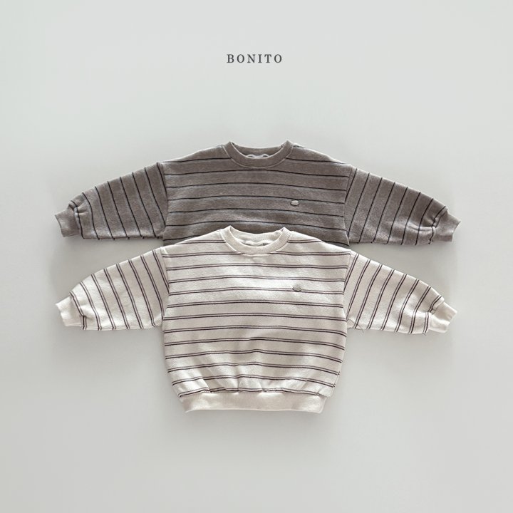 Bonito - Korean Children Fashion - #kidsshorts - Papaya Stripe Knit Sweatshirt