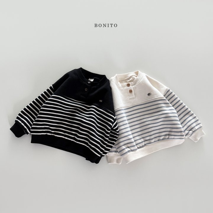 Bonito - Korean Children Fashion - #fashionkids - Stripe Placket Sweatshirt - 4