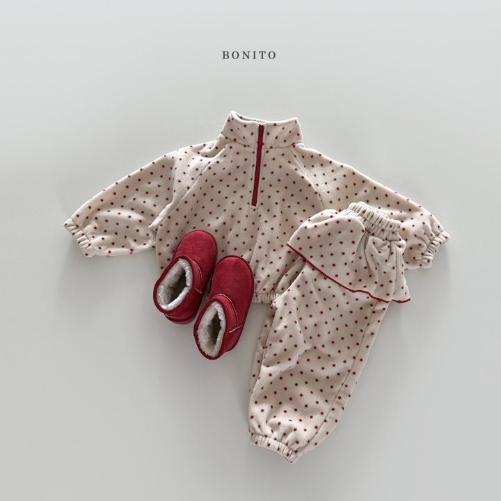 Bonito - Korean Children Fashion - #kidsstore - Polka Lovely Jogger Set (Kids) - 3