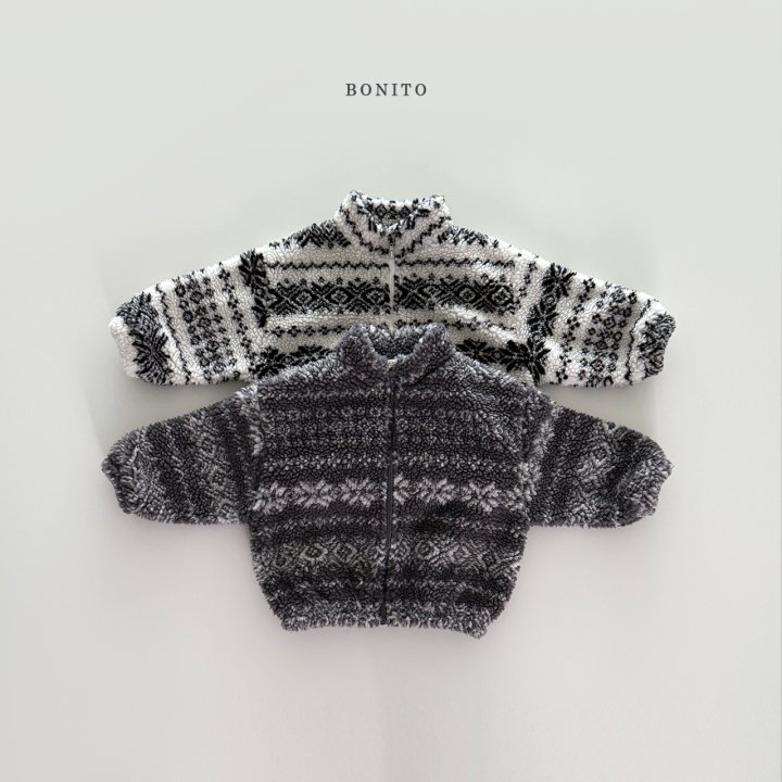 Bonito - Korean Children Fashion - #kidsstore - Snowflake Fleece Zip-Up