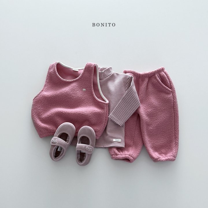 Bonito - Korean Children Fashion - #kidsstore - Fluffy Vest Set - 9