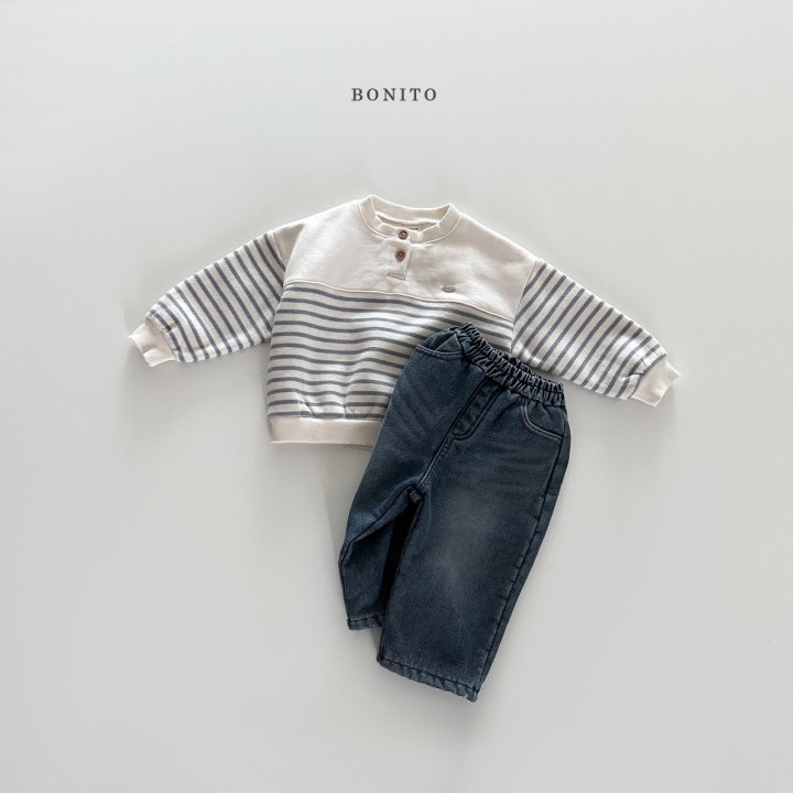 Bonito - Korean Children Fashion - #kidsstore - Stripe Placket Sweatshirt - 5