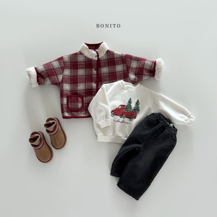 Bonito - Korean Children Fashion - #kidzfashiontrend - Check Collar Fleece Jacket (Junior) - 12