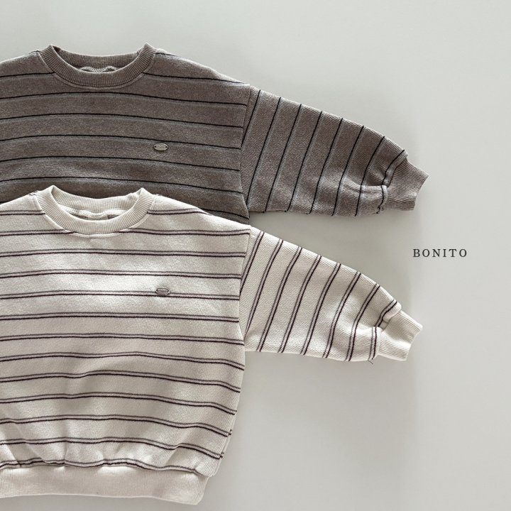 Bonito - Korean Children Fashion - #kidzfashiontrend - Papaya Stripe Knit Sweatshirt - 3