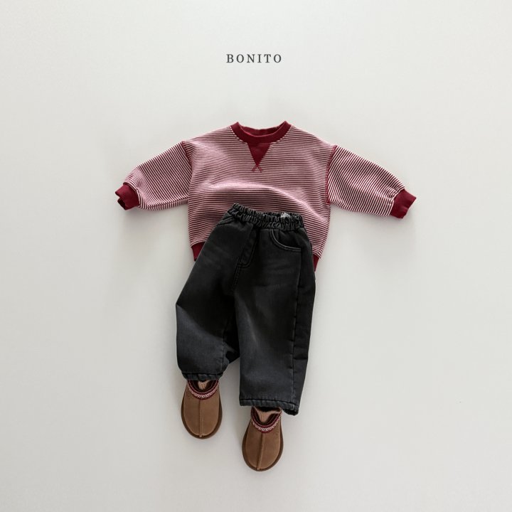 Bonito - Korean Children Fashion - #kidzfashiontrend - Tiny Stripe Triangle Sweatshirt - 12
