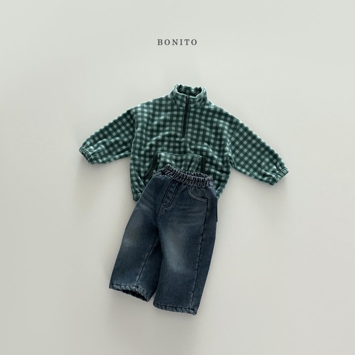 Bonito - Korean Children Fashion - #littlefashionista - Mini Check Half Zip-Up - 6