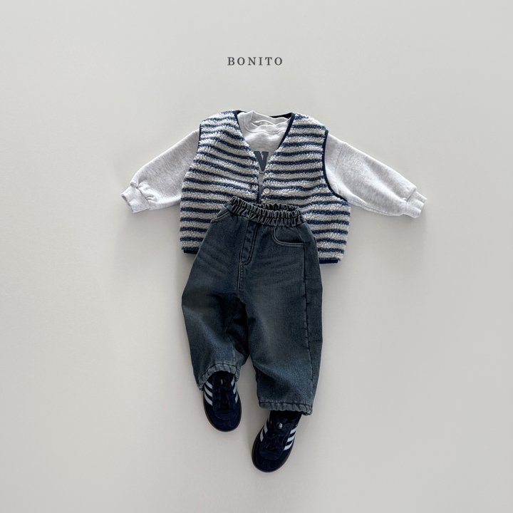 Bonito - Korean Children Fashion - #littlefashionista - Fleece Stripe Vest - 9