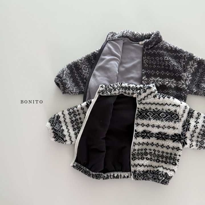 Bonito - Korean Children Fashion - #Kfashion4kids - Snowflake Fleece Zip-Up - 4