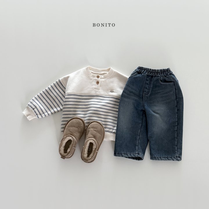 Bonito - Korean Children Fashion - #littlefashionista - Stripe Placket Sweatshirt - 8