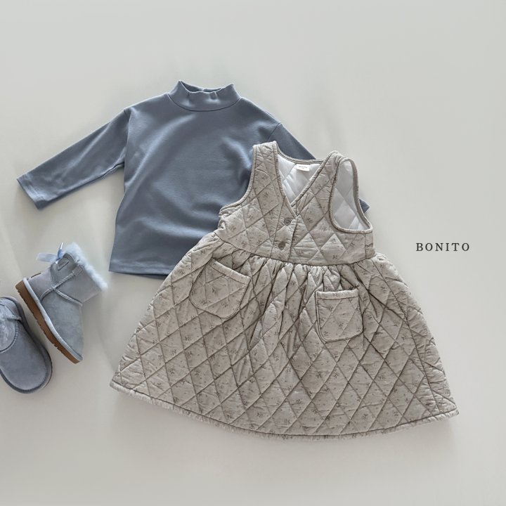 Bonito - Korean Children Fashion - #magicofchildhood - Tiny Flower Quilted One-piece - 8