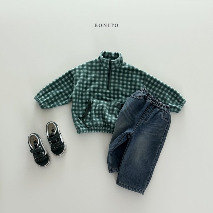 Bonito - Korean Children Fashion - #magicofchildhood - Mini Check Half Zip-Up - 7