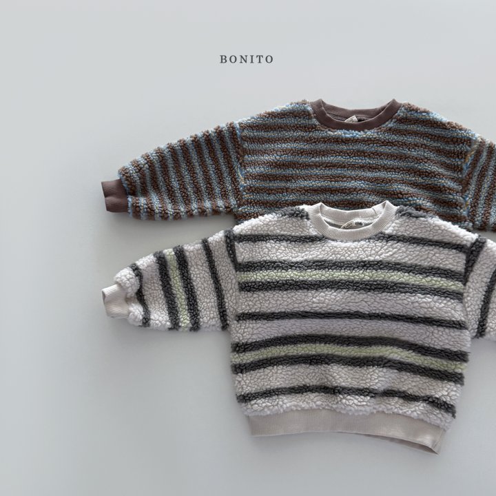 Bonito - Korean Children Fashion - #magicofchildhood - Irregular Stripe Fleece Sweatshirt - 3