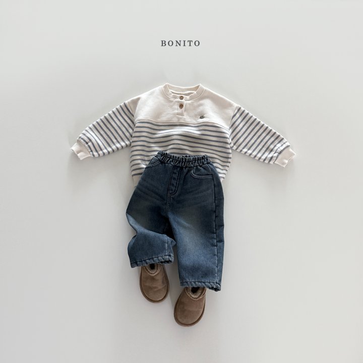 Bonito - Korean Children Fashion - #magicofchildhood - Stripe Placket Sweatshirt - 9