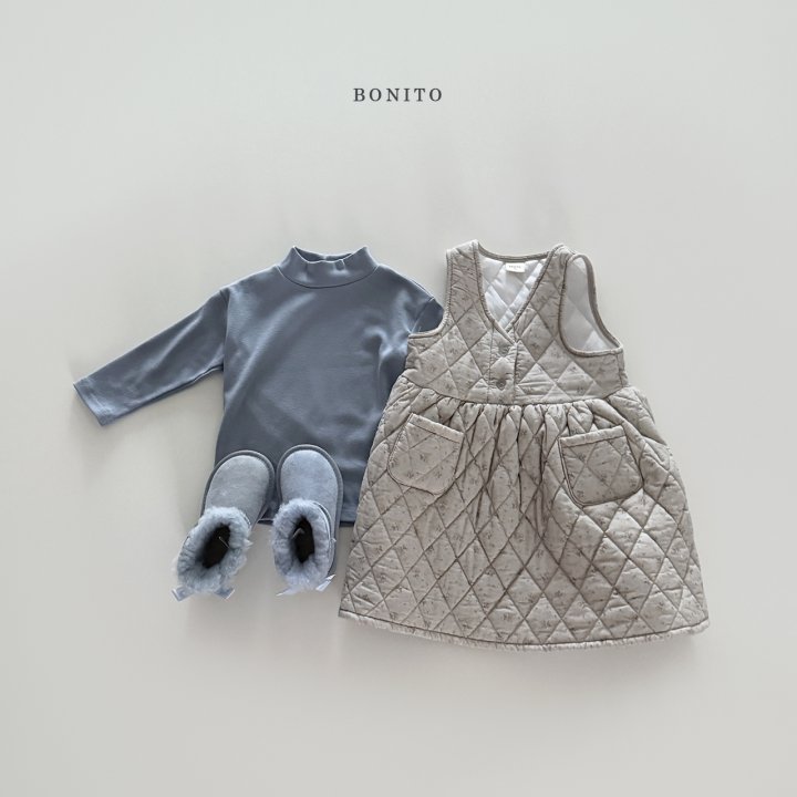 Bonito - Korean Children Fashion - #minifashionista - Tiny Flower Quilted One-piece - 9