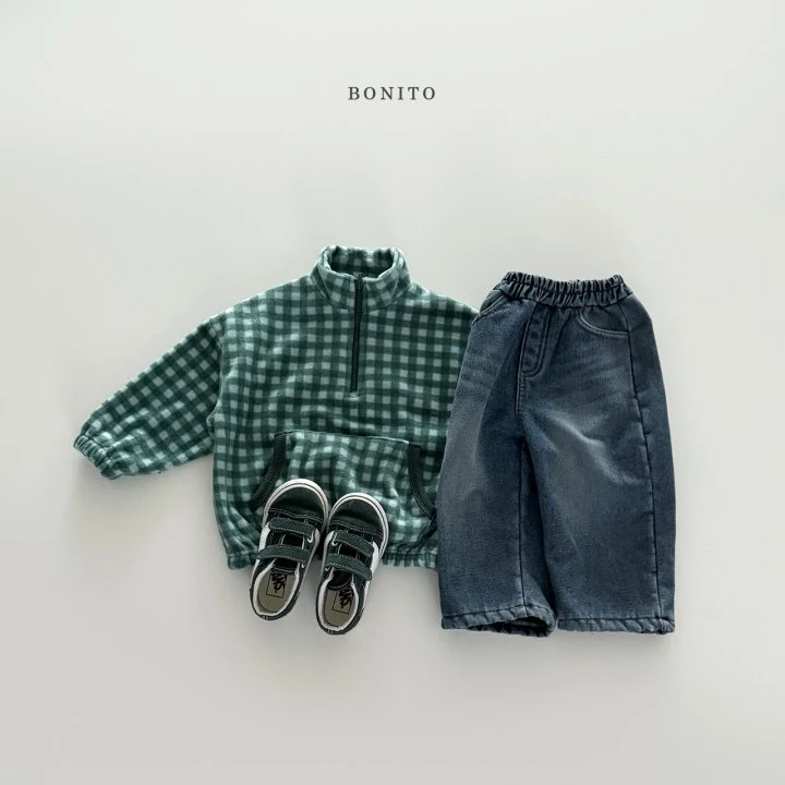 Bonito - Korean Children Fashion - #minifashionista - Mini Check Half Zip-Up - 8