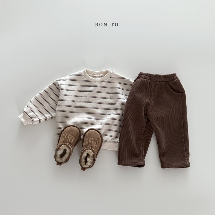 Bonito - Korean Children Fashion - #minifashionista - Papaya Stripe Knit Sweatshirt - 7