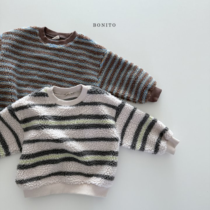Bonito - Korean Children Fashion - #magicofchildhood - Irregular Stripe Fleece Sweatshirt - 4