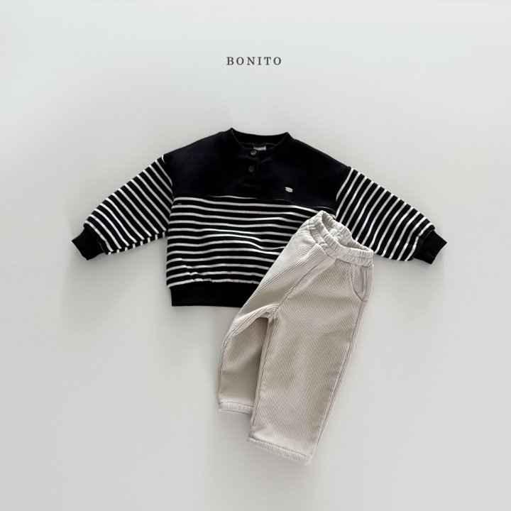 Bonito - Korean Children Fashion - #minifashionista - Stripe Placket Sweatshirt - 10