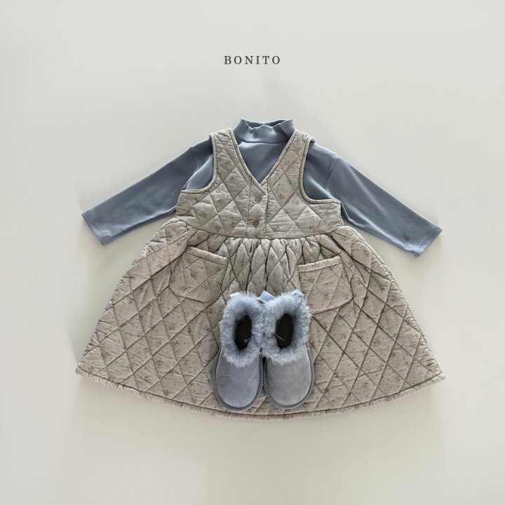 Bonito - Korean Children Fashion - #prettylittlegirls - Tiny Flower Quilted One-piece - 10