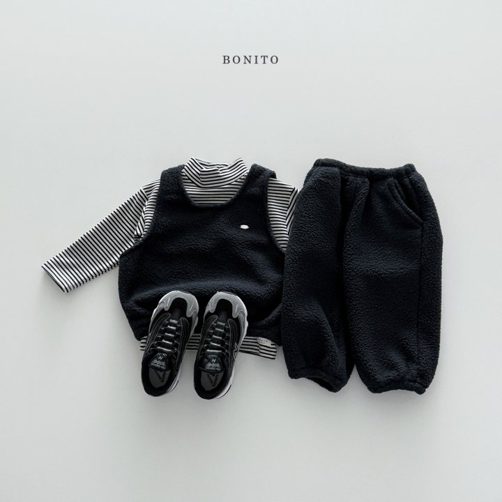 Bonito - Korean Children Fashion - #prettylittlegirls - Stripe Fleece Turtleneck Tee - 5