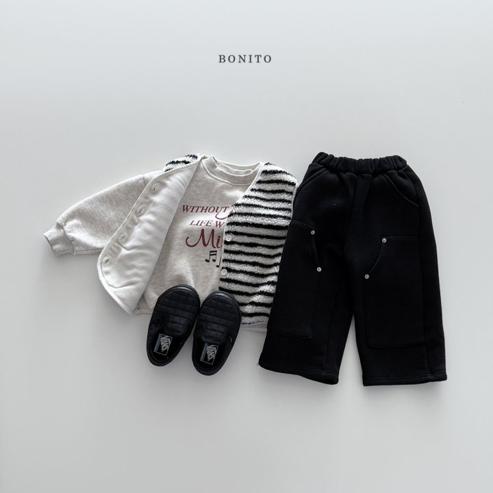 Bonito - Korean Children Fashion - #prettylittlegirls - Fleece Stripe Vest - 12