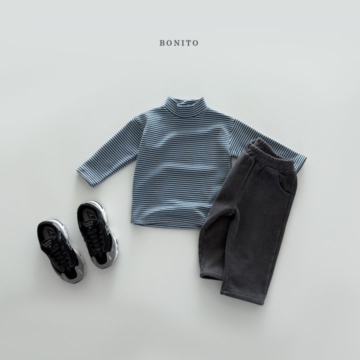 Bonito - Korean Children Fashion - #stylishchildhood - Stripe Fleece Turtleneck Tee - 8