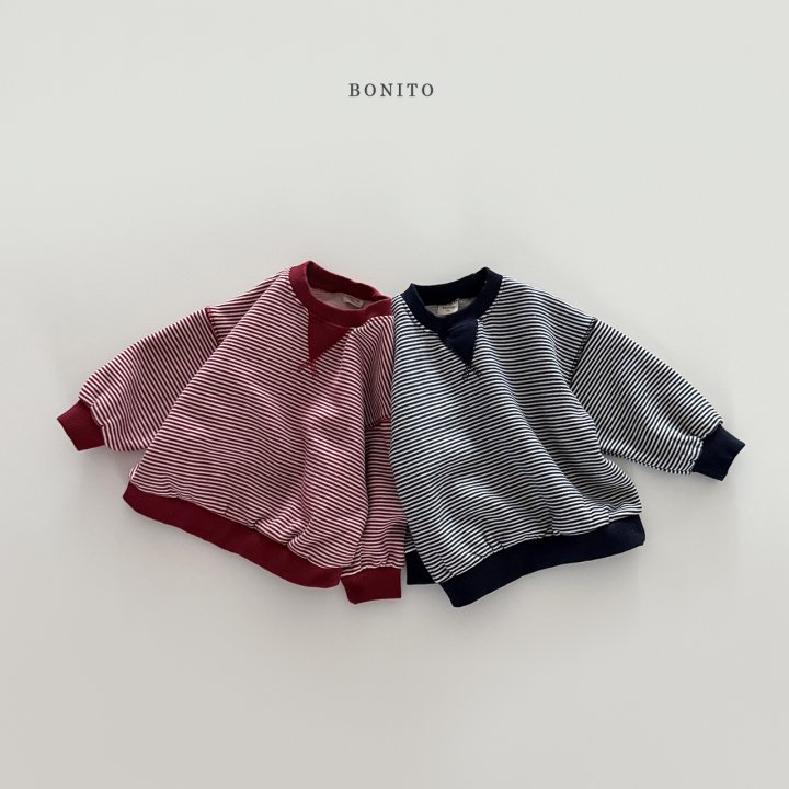 Bonito - Korean Children Fashion - #toddlerclothing - Tiny Stripe Triangle Sweatshirt - 4